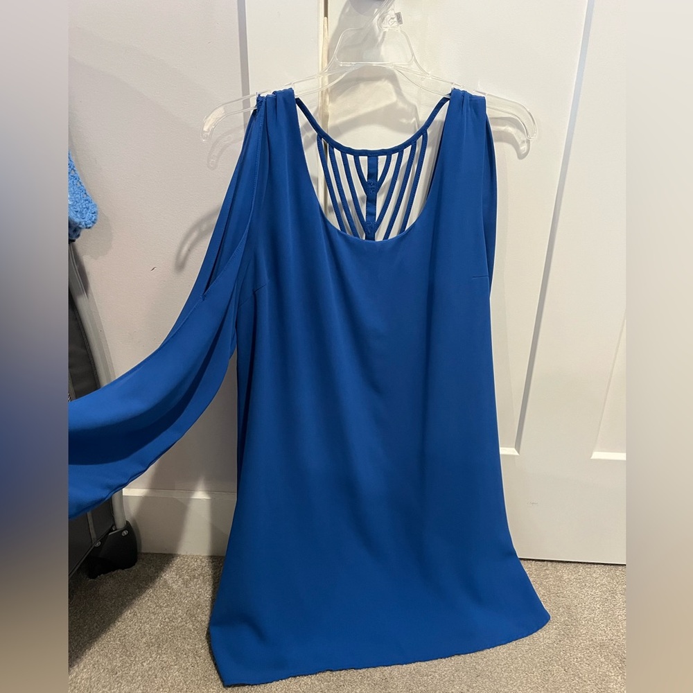 Chic Blue Cold Shoulder Dress